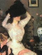 Benson, Frank Lady Trying On a Hat china oil painting artist